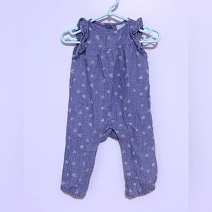 The Lullaby Club Blue Heart Kids Romper